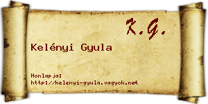 Kelényi Gyula névjegykártya