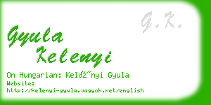 gyula kelenyi business card